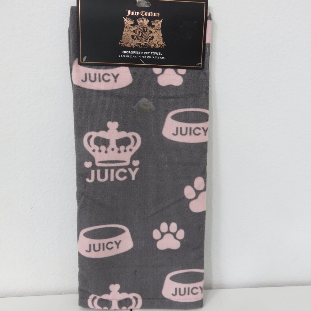 (#120) Juicy Couture Microfiber Crown n Paw Pet Throw/Towel